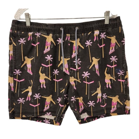 Party Pants Board Shorts Skating Sloths Black Unique Multicolor Mens XL EUC - Picture 1 of 14